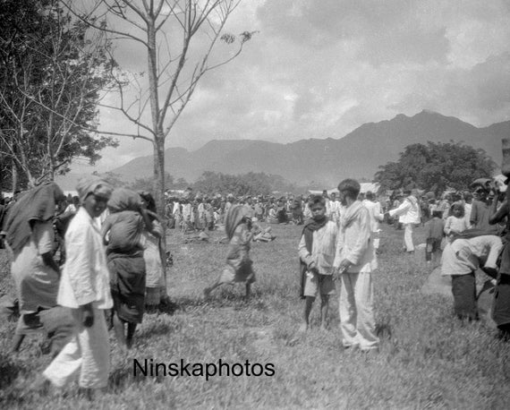 Porsea Market - Group of Locals - Rural Sumatra - Indonesia - 1925 - Fine Art Antique Photo Print - Vintage Photo