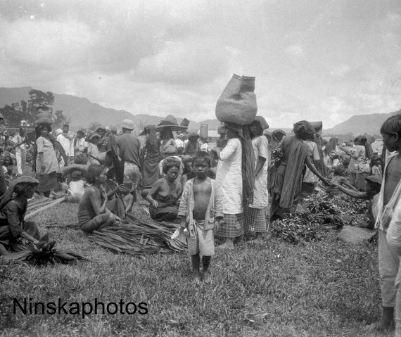 Porsea - Group of Locals - Rural Sumatra - Indonesia - 1925 - Fine Art Antique Photo Print - Vintage Photo
