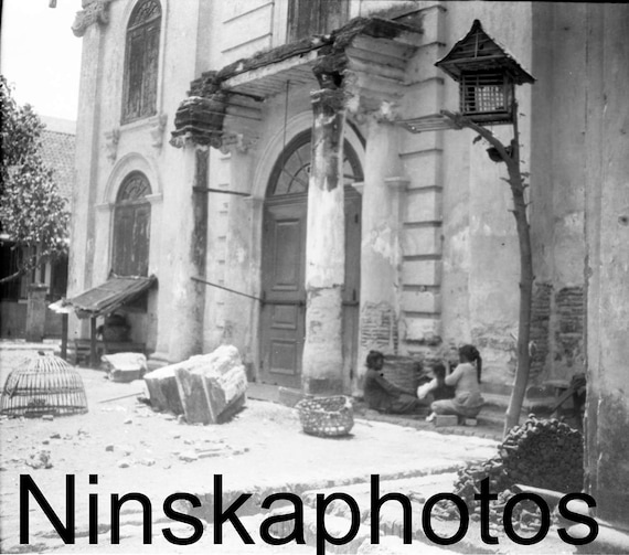 Surabaya, Java, Indonesia, Old Doorway by J. Dearden Holmes, 1920s antique photo reprint, Southeast Asia, local History, Street Scene