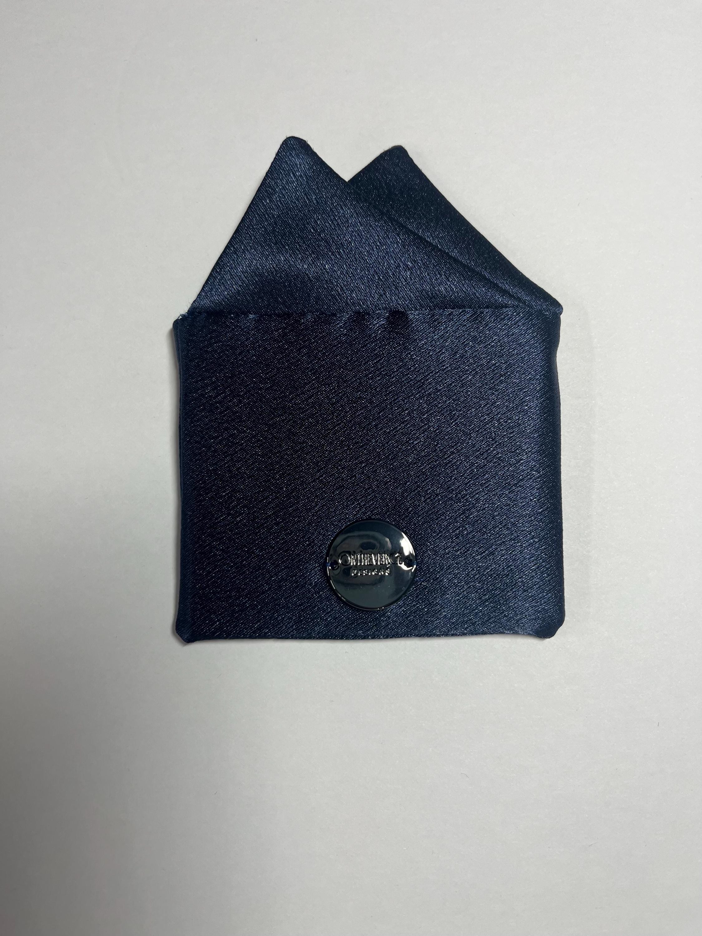 Navy Rounded Square Prefolded Pocket Square - Navy - Etsy