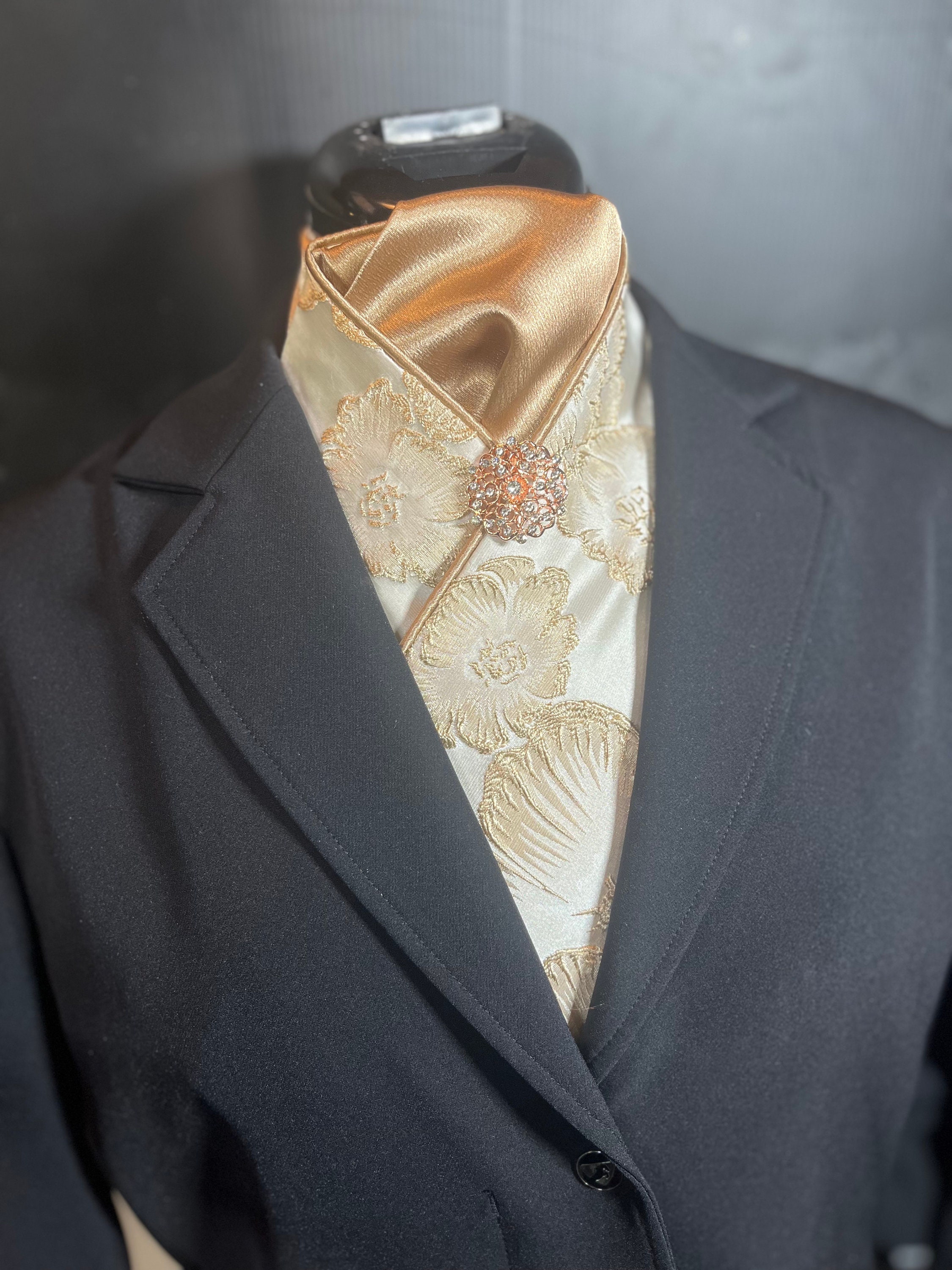 Dressage Stock Tie - Golden Rose