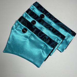 Queue de boeuf boutonnée, points Shadbelly - Cachemire bleu sarcelle