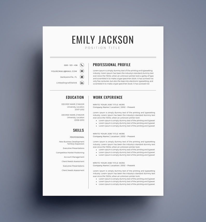 Resume Template / CV Template for MS Word BEST Selling | Etsy