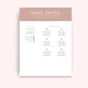 Resume Template / CV Template for Word, Cover Letter, Two Page Resume ...
