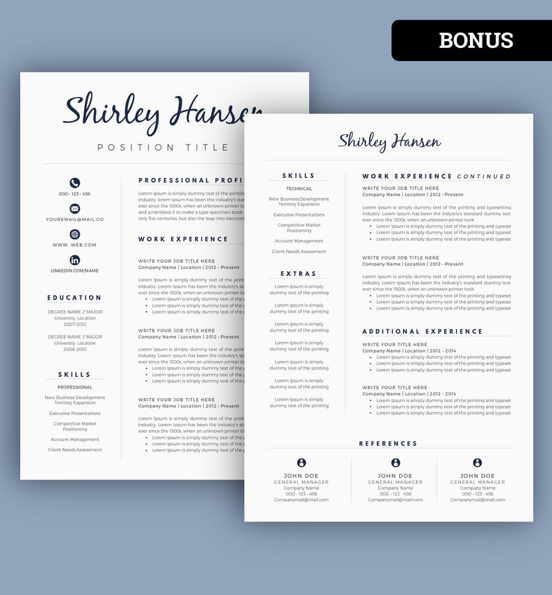 Resume Template, CV Template, Professional Resume Template, Resume Template Word, Creative Resume Template, Modern Resume Template image 6