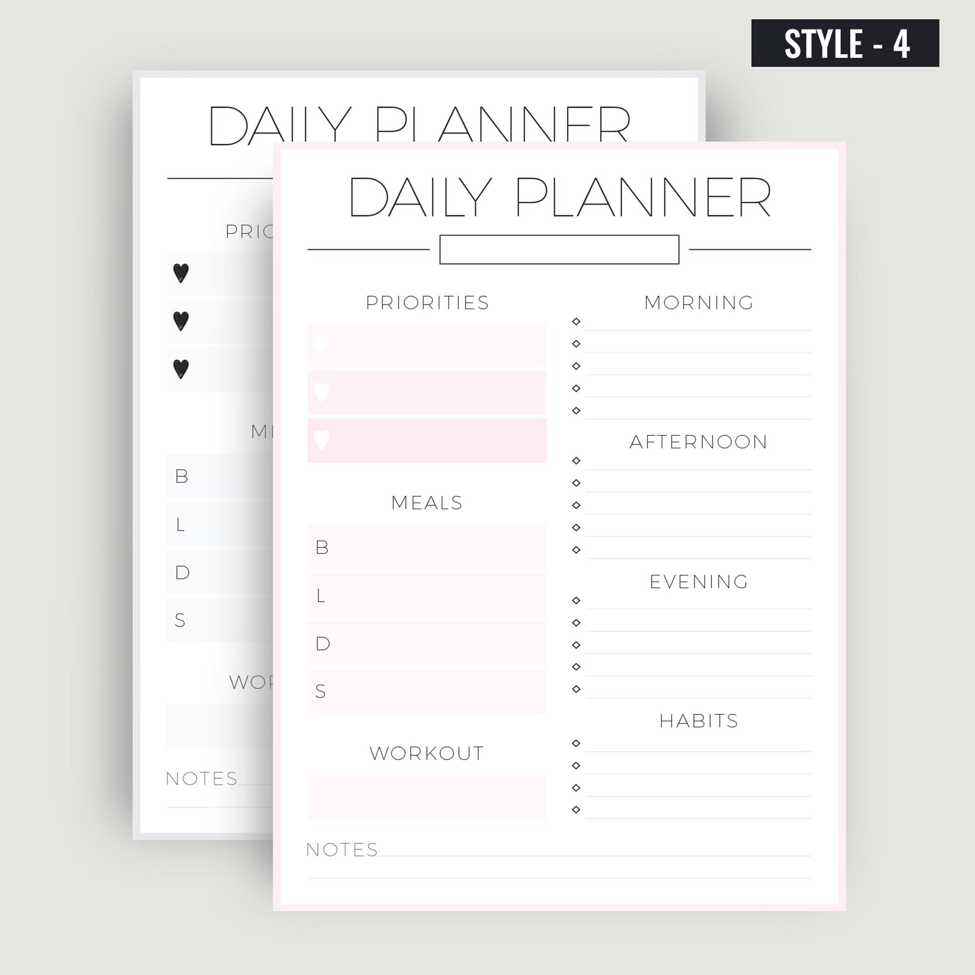 Daily Planner Printable, to Do List, Personal Day Planner, Daily Agenda