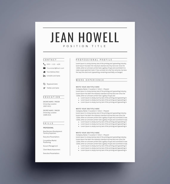 modern resume template cv template for word cover letter two page resume teacher resume professional resume instant download create a modern resume template with word