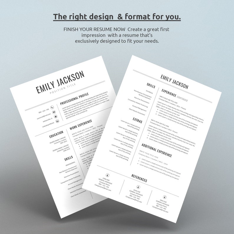 Resume Template, CV Template, Professional Resume Template, Resume Template Word, Creative Resume Template, Modern Resume Template image 4