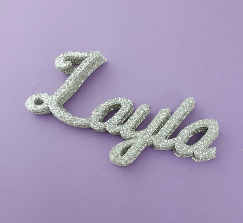 Cardstock Name Sign 11 Glitter Color Choices Use for DIY Etsy