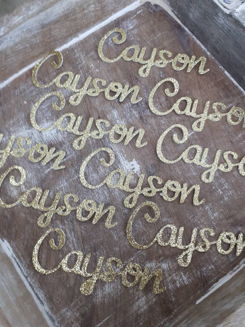Baby Shower Confetti Gold Name Confetti 10 Glitter Colors Add to Any Confetti Mix Sprinkle on Party Table Party Decorations