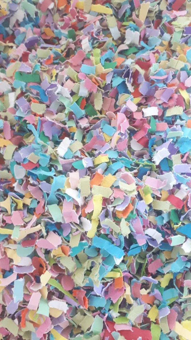 Rainbow Bulk Shredded Paper Confetti Basket Shred Party Etsy