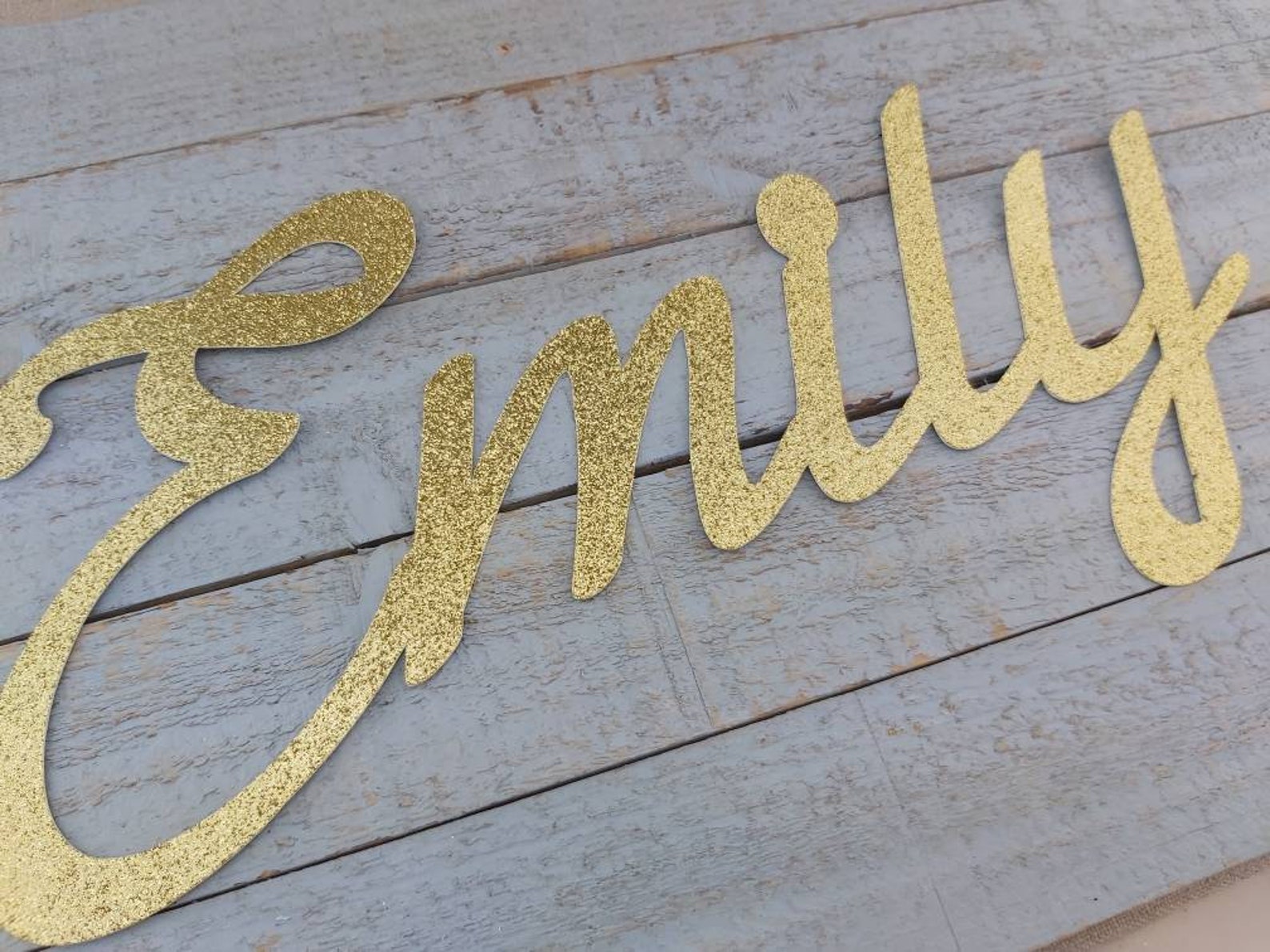 Cardboard Name Cutout 11 Glitter Color Choices Use for DIY Etsy