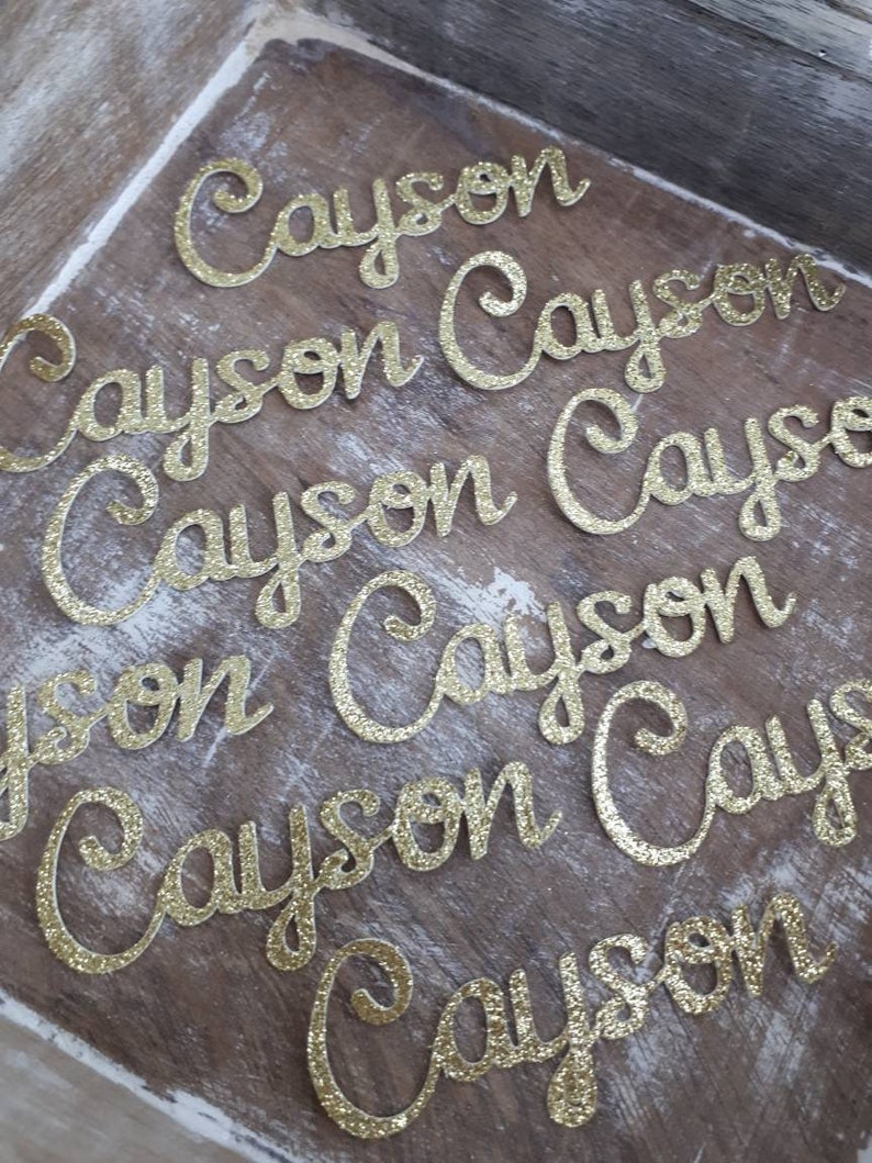 Baby Shower Confetti Gold Name Confetti 10 Glitter Colors Add to Any Confetti Mix Sprinkle on Party Table Party Decorations