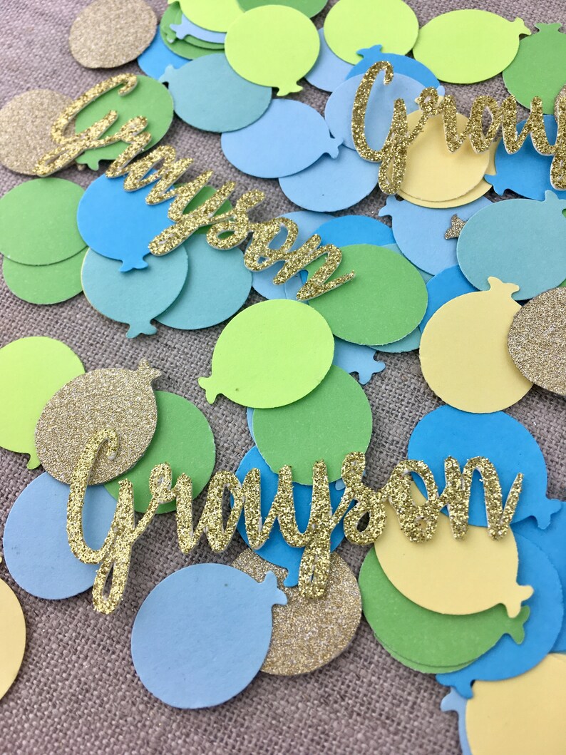 Boys Party Confetti Personalized Names 100 PCS Confetti Mix Etsy
