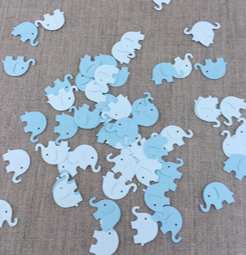 Elephant Confetti Table Scatter Baby Boy Baby Shower Etsy