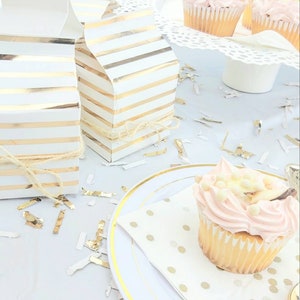 Baby Shower Favors, Boxes Milk Cartons, Girl Baby Shower, Gold Favor Boxes