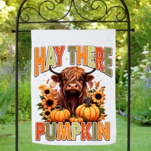 Bandera de bienvenida para jardín de Highland Cow de 12 x 18 pulgadas, pancarta festiva vertical para exteriores, perfecta para decoración de patio, porche y césped
