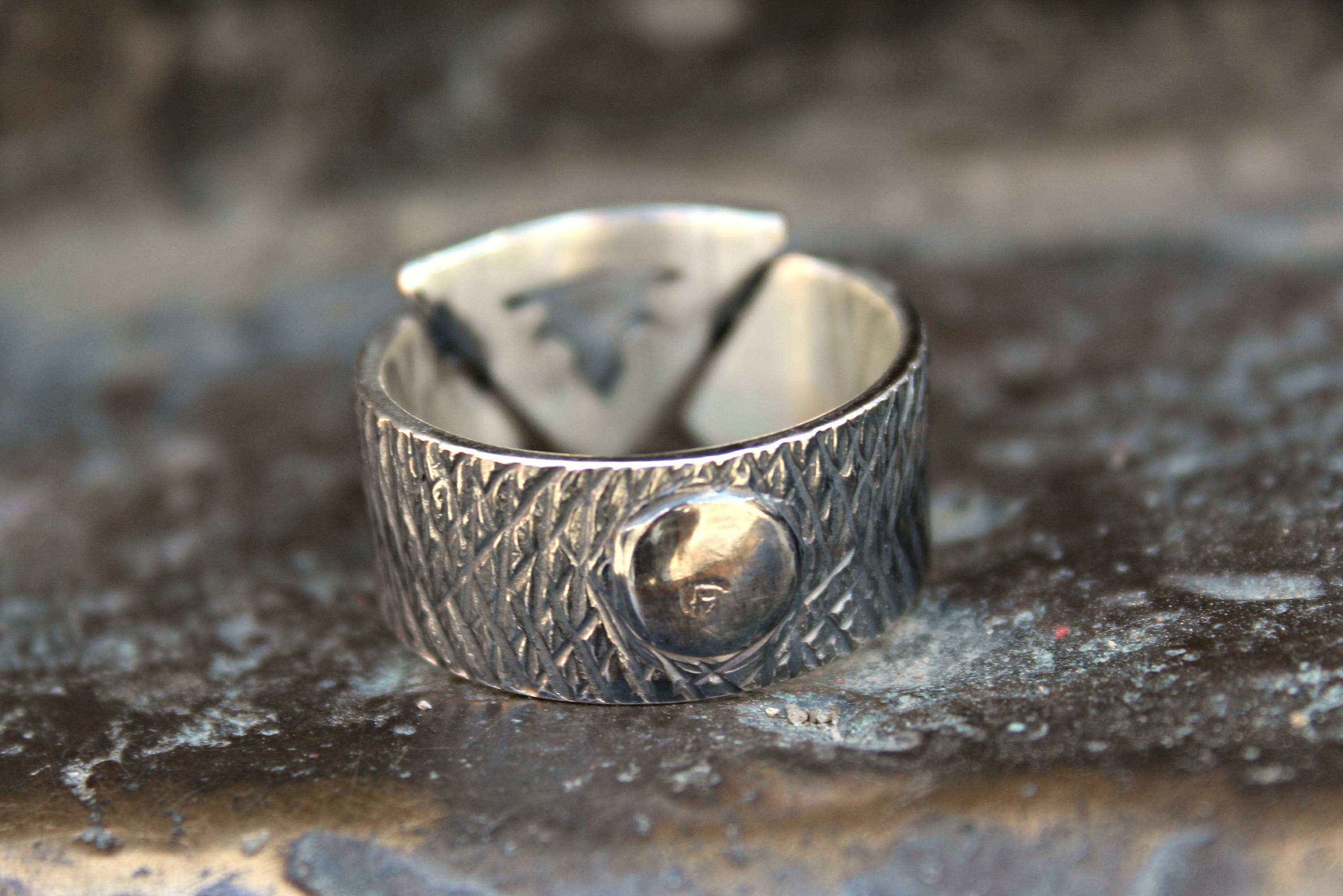 Triangle Men Rings Men's Triangle Silver Ring,sterling Silver 925,symbol Rustic Band ...