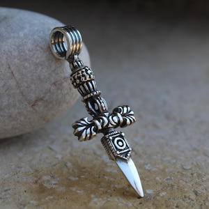 Cross necklace,Sword necklace,Cross sword pendant,Sterling silver 925 cross,Solid silver sword,Carved silver cross,Gift for men,Men&#39;s cross