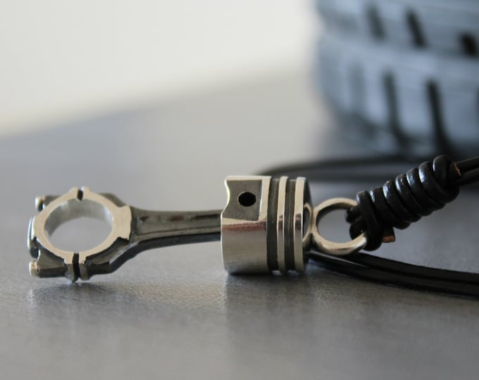 Piston Rod 925 Sterling Silver Pendant-auto Fans Necklace-mechanical ...