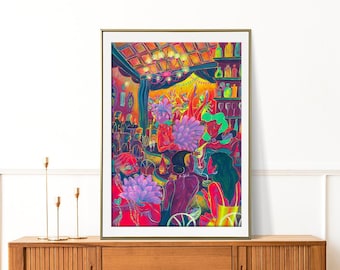 Bourbon & Feathers – Slow Love Queer Jazz Art Poster, Feminist Print