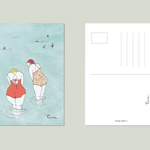 Cartolina Stampa Arte Illustrazione -  Vintage Beach I