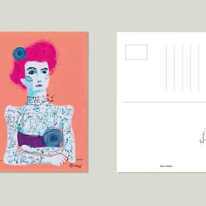 Cartolina Stampa Arte Illustrazione -  Donna Tatuaggi "Maud Wagner"