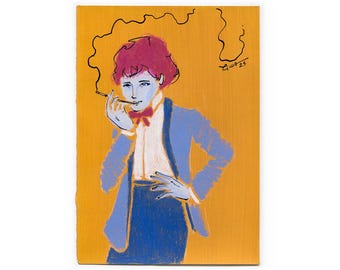 Silent Pride – Original Queer Feminist Art – Superior Sass – A5 Mixed Media Drawing