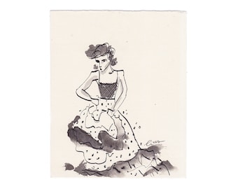 Flamenco 1 - piccolo dipinto originale illustrazione