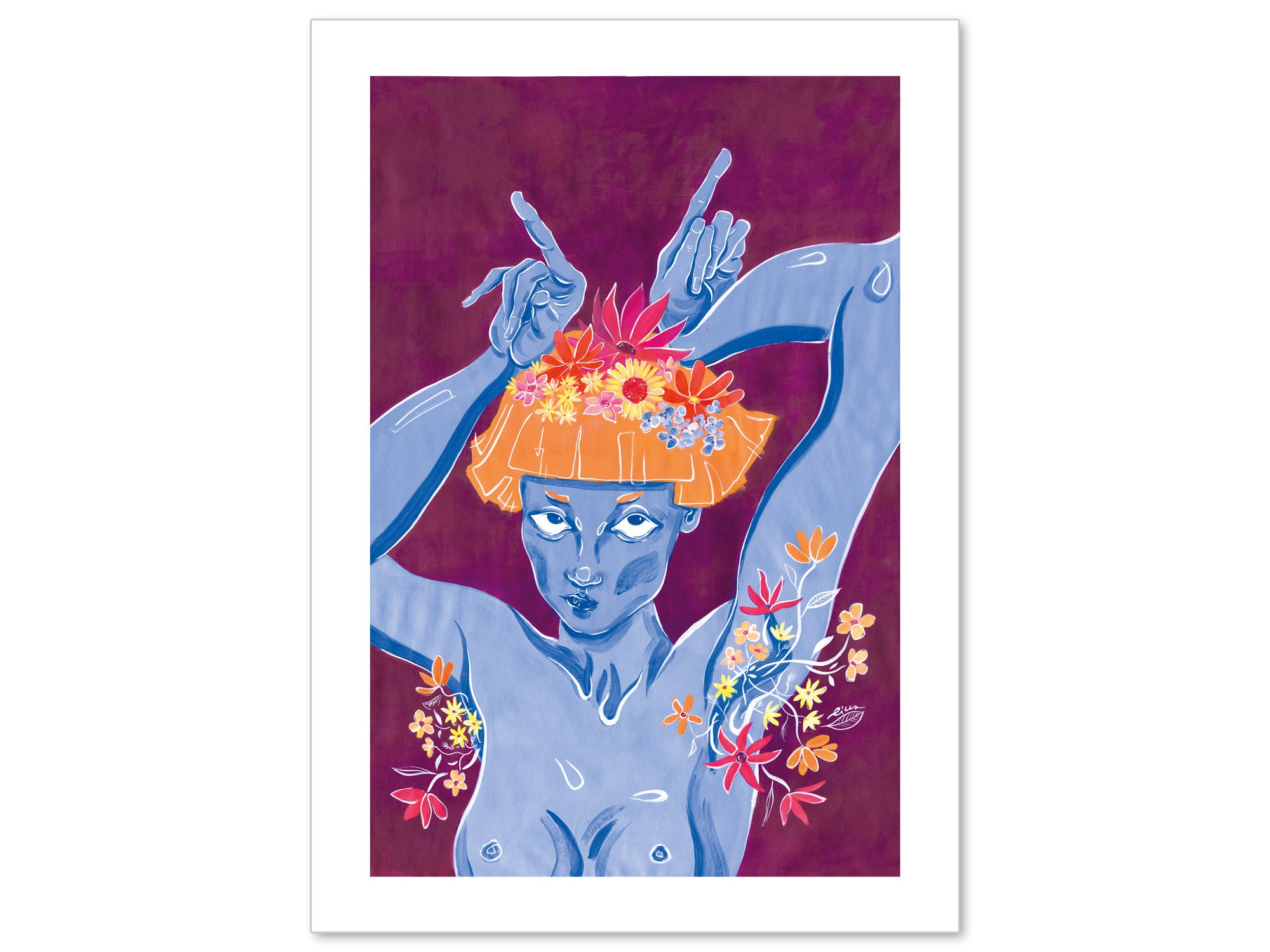 GARDENING "Hello Spring, my old friend" - Poster Art Queer Feminist Body Positivity