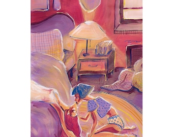 Soft Kisses After Midnight – Slow Love – Lust & Light – Queer Bedroom Art Print