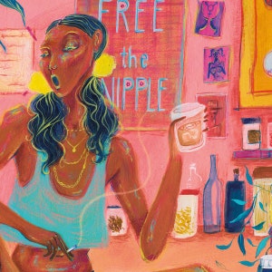 Whisky & Vitamins – Slow Love Queer Art Poster, Feminist Print, Genderqueer Illustration – A2, A3, A4 image 4