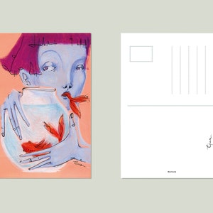 Postkarte Druck Kunst Illustration - Ernährung
