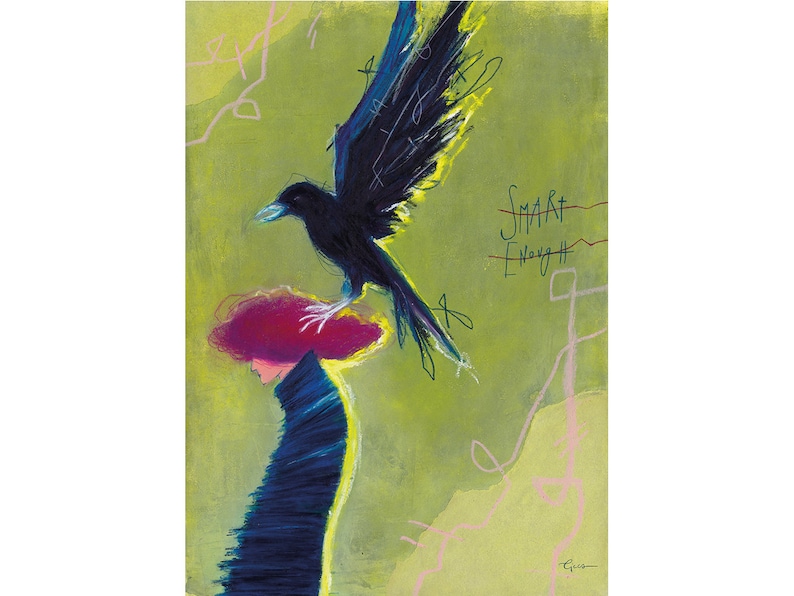 Illustration Poster Art A2 Crow Portrait smart Etsy