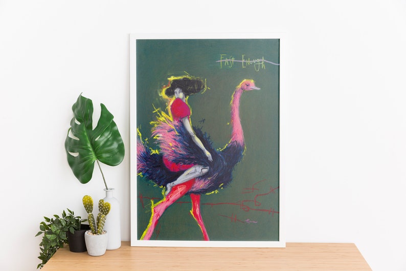 Illustration Poster Art A2 Tiger Woman fast Etsy