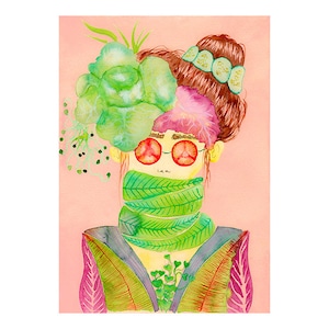 Salad &#39;n Dress I - Queer Art Poster Portrait Vegane Frau
