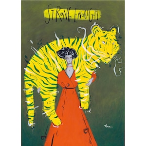 Stark genug - Poster Kunst Feminismus Tiger Frau