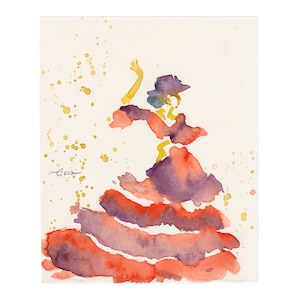 Flamenco 5 - piccolo dipinto originale illustrazione