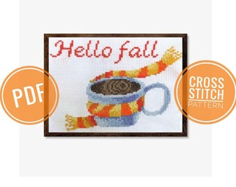 Hello Fall Cross Stitch Pattern - Etsy