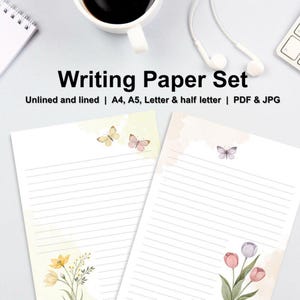 Juego de papeles para escribir, diario para tomar notas, regalo de papeles para mamá, conservación de recuerdos, cartas escritas a mano, lindo juego de papelería, papelería para niñas