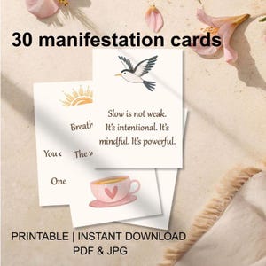 Regalos de autocuidado para ella, baraja de cartas de autoayuda imprimible, alivio del estrés mental, cartas de atención plena, notas de sabiduría positiva, set de salud mental