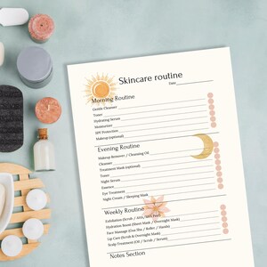 Skincare Routine Tracker: Daily & Weekly Checklist (Canva Template) image 9
