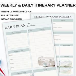 Reiseplaner, Reiseplaner, Urlaubsplanung Vorlage, Reisetagebuch, Urlaubsplaner, Reiseplaner