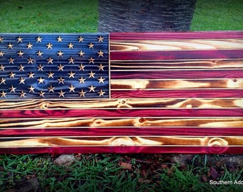 American Flag Wooden Hanging Sign