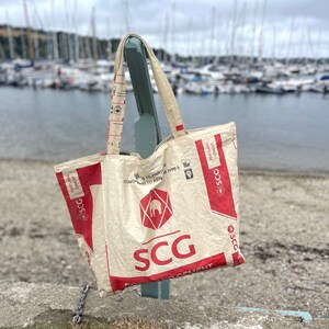 NEW Oversized Recycled, Fair trade Beach / Tote Bag. Elephant Cement Print image 4