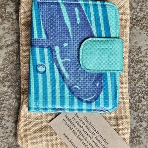 Recycled Fish Feed Bag Purse: Fair Trade Women Artisans, Cambodia Green Koi Fish