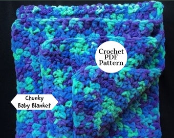 BABY BLANKET PATTERN Instant pdf Download Crochet Super Bulky Baby Blanket Easy Printable Pattern Chunky Baby Blanket Pattern Gift For Baby
