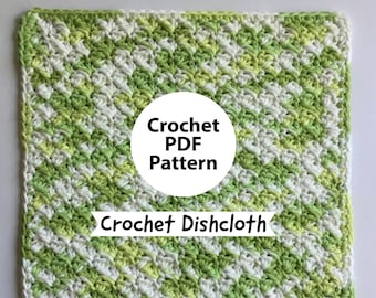 DISHCLOTH PDF PATTERN Crochet Eco Friendly Cotton Dishcloth Pattern Pdf Instant Download Washcloth Easy Printable Pattern Housewarming Gift