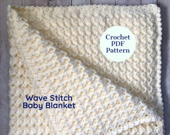 Baby Blanket PATTERN Crochet Wave Stitch Baby Blanket PDF PATTERN Instant Download Printable Pattern Baby Blanket Pattern