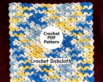 DISHCLOTH PDF PATTERN Crochet Eco Friendly Cotton Dishcloth Pattern Pdf Instant Download  Washcloth Easy Pattern Housewarming Kitchen Gift